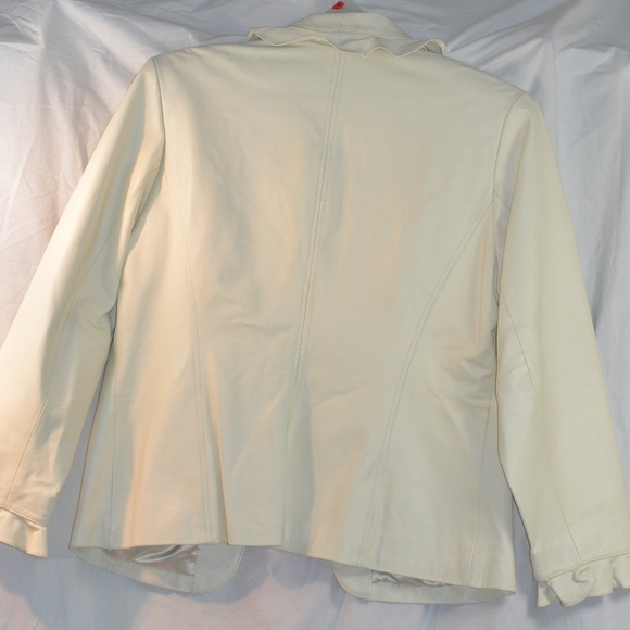 Leather Jacket Frilled SZ L Terry Lewis Classic Luxuries - Picture 8 of 9